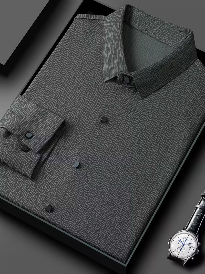 Men’s Charcoal Grey Textured Formal Shirt