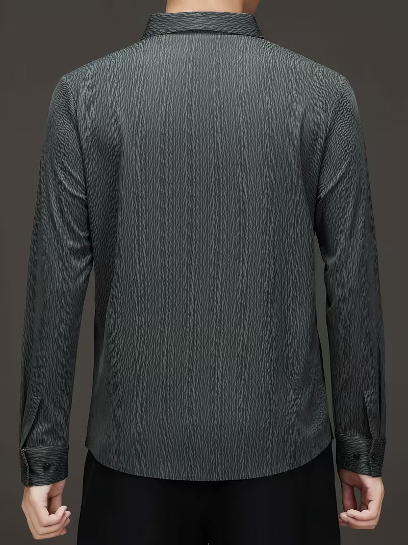 Men’s Charcoal Grey Textured Formal Shirt
