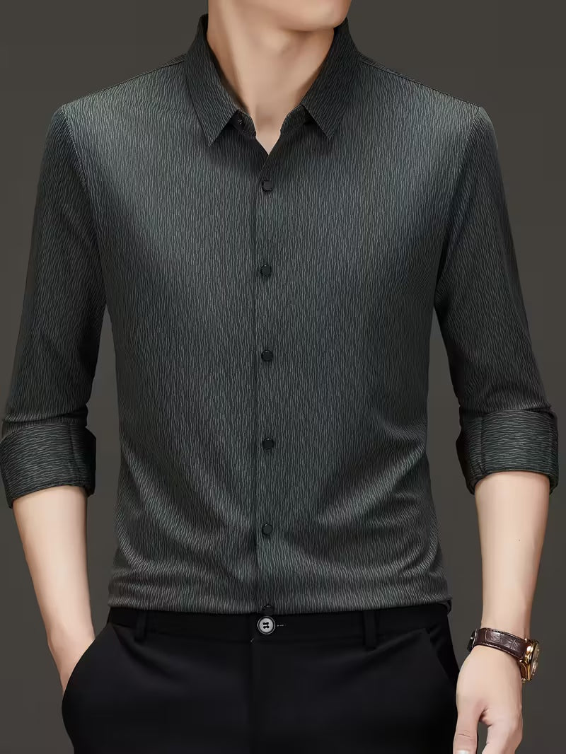 Men’s Charcoal Grey Textured Formal Shirt