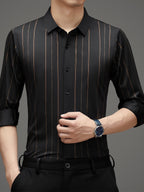 Men’s Premium Black Vertical Stripe Shirt