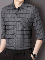 Men’s Premium Grey Check Formal Shirt