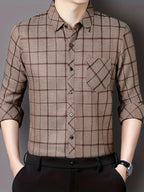 Men’s Premium Brown Check Formal Shirt