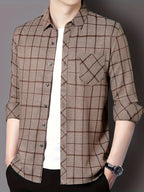 Men’s Premium Brown Check Formal Shirt