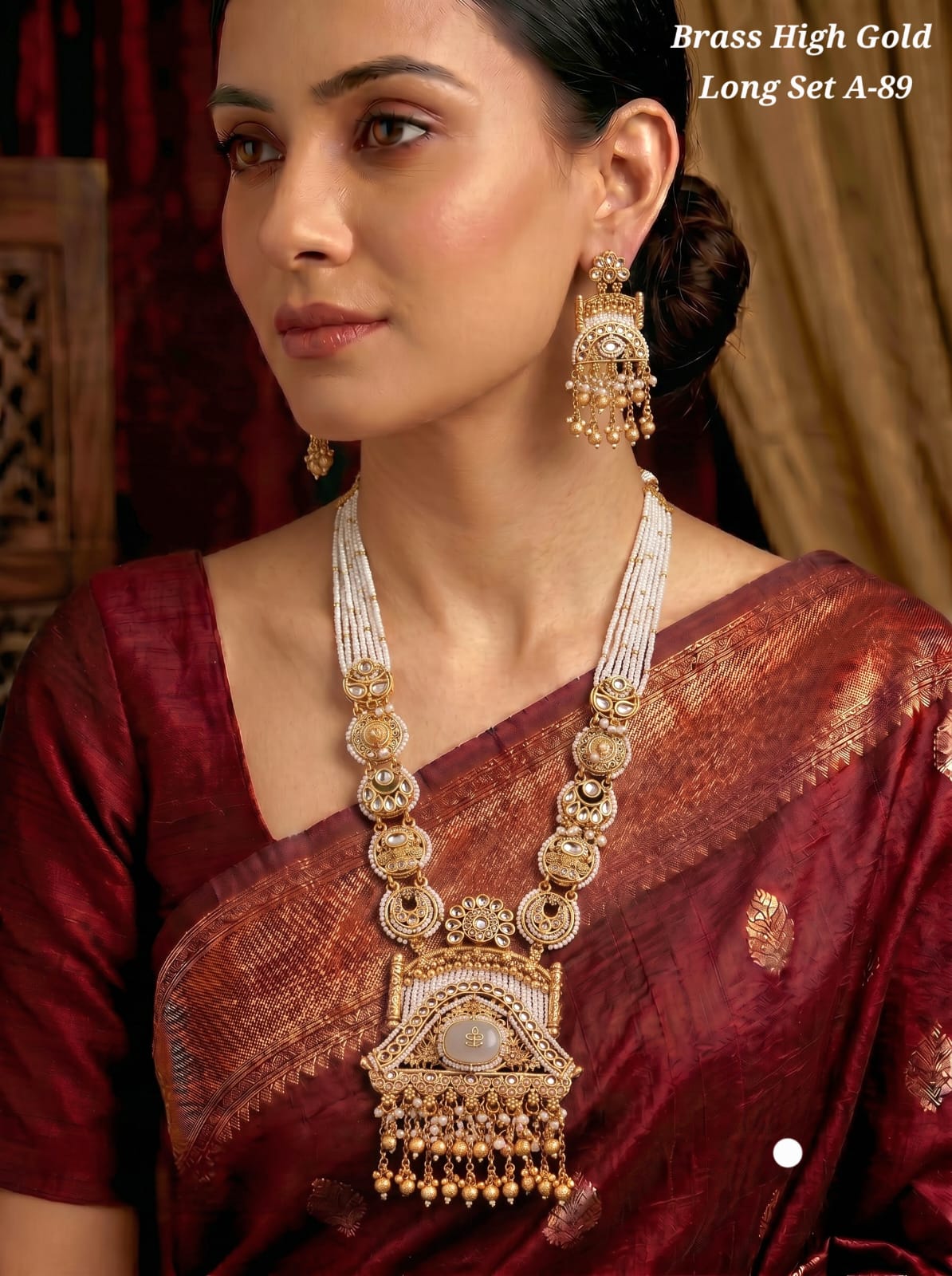 Ayudhara Royal Ivory Pearl Necklace Set