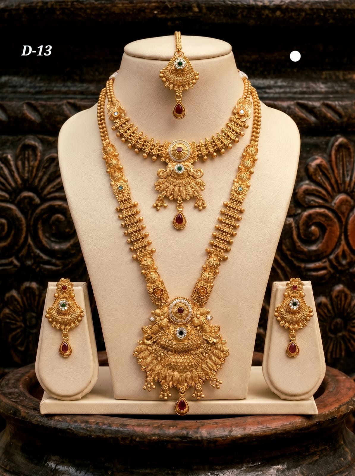 Ayudhara Royal Antique Dual Layer Necklace Set