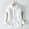 white cut-pest long sleeve mens shirt