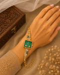 green and gold watch