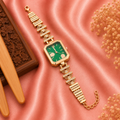 ladies premium square watch green dial